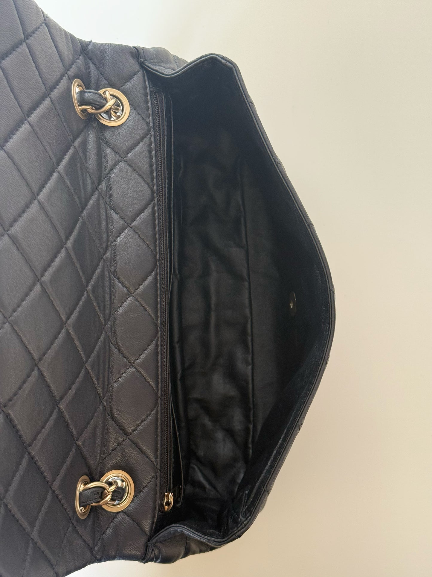 Chanel Lambskin Quilted Medium Precious Jewel Single Flap Black