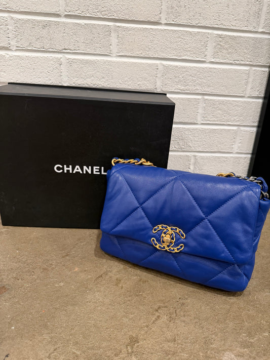 Chanel Goatskin Quilted Chanel 19 Flap Bag