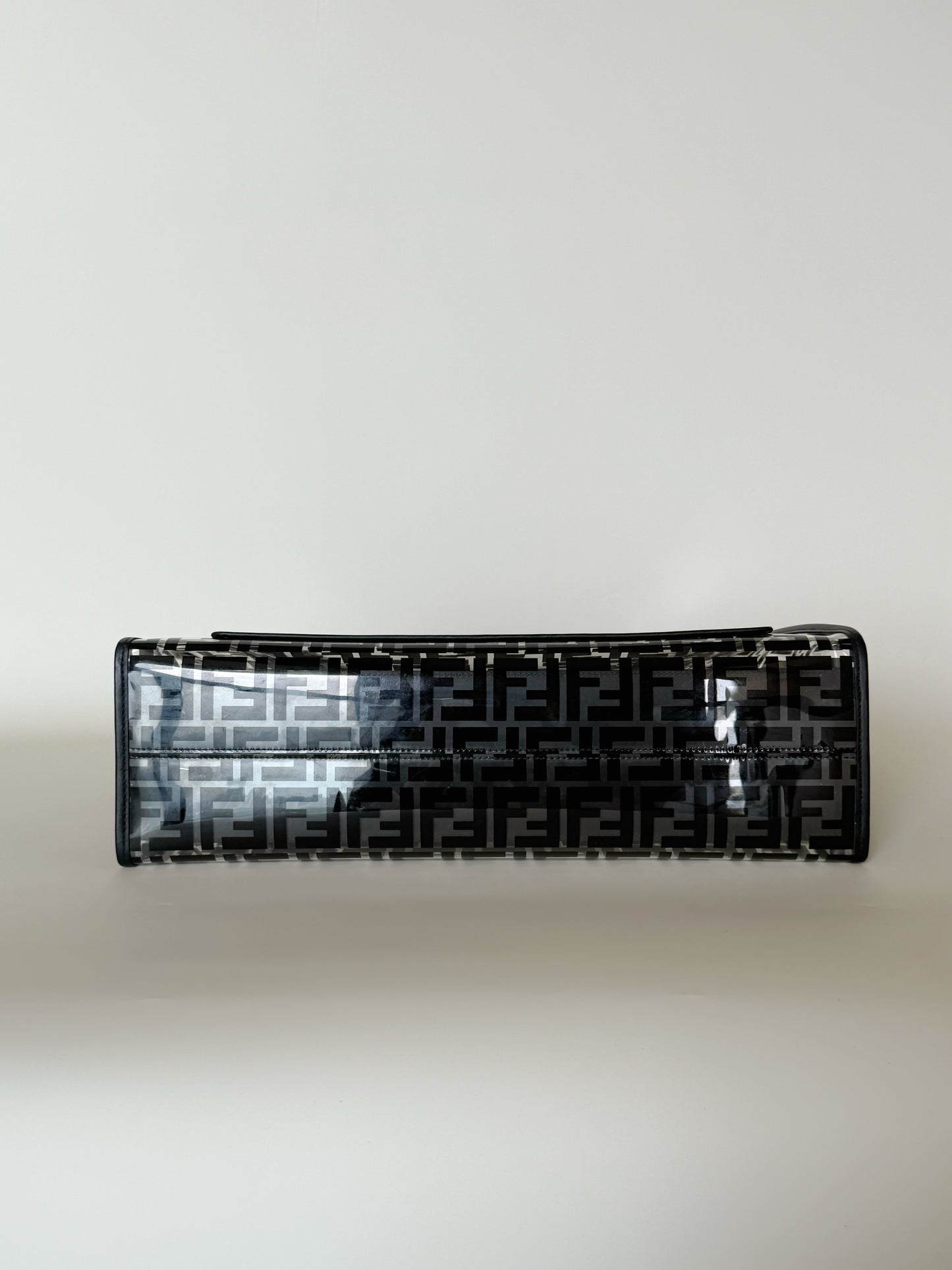 Fendi TPU Vitello Century Plexiglass Runaway Shopper Tote