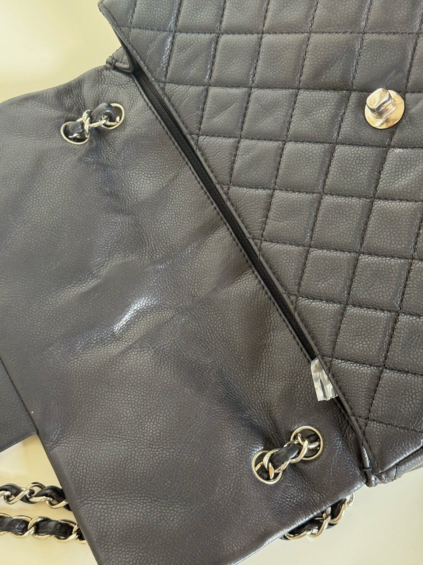 Chanel Vintage Washed Caviar Quilted Single Flap Maxi