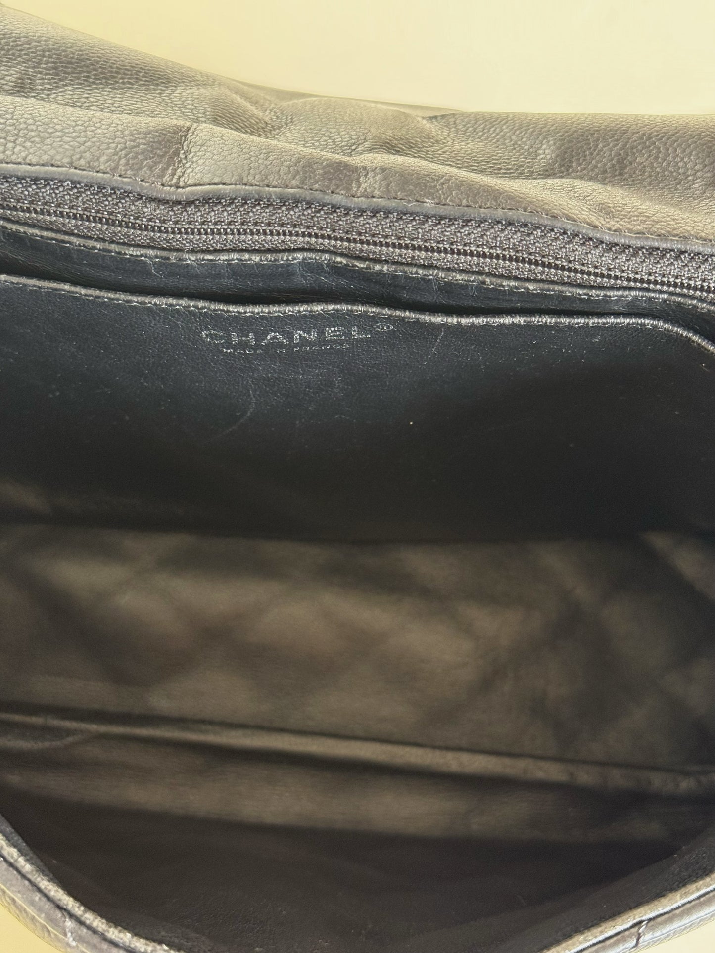 Chanel Vintage Washed Caviar Quilted Single Flap Maxi