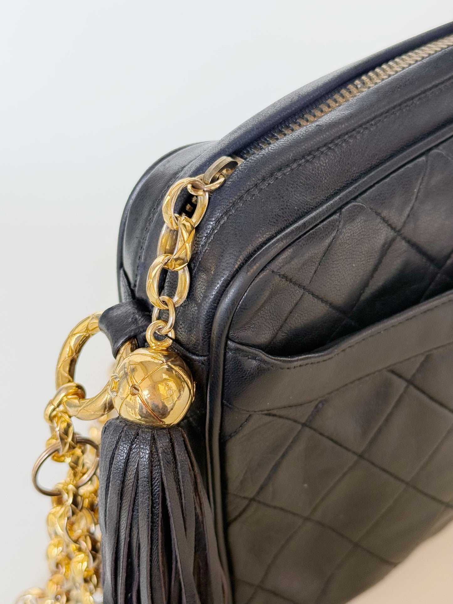 Chanel Leather Camera Tassel Bag