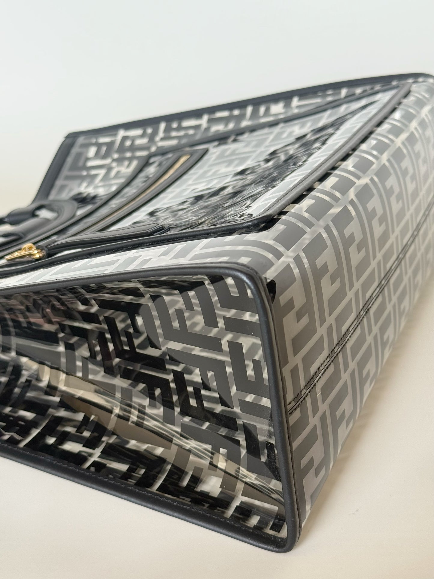 Fendi TPU Vitello Century Plexiglass Runaway Shopper Tote