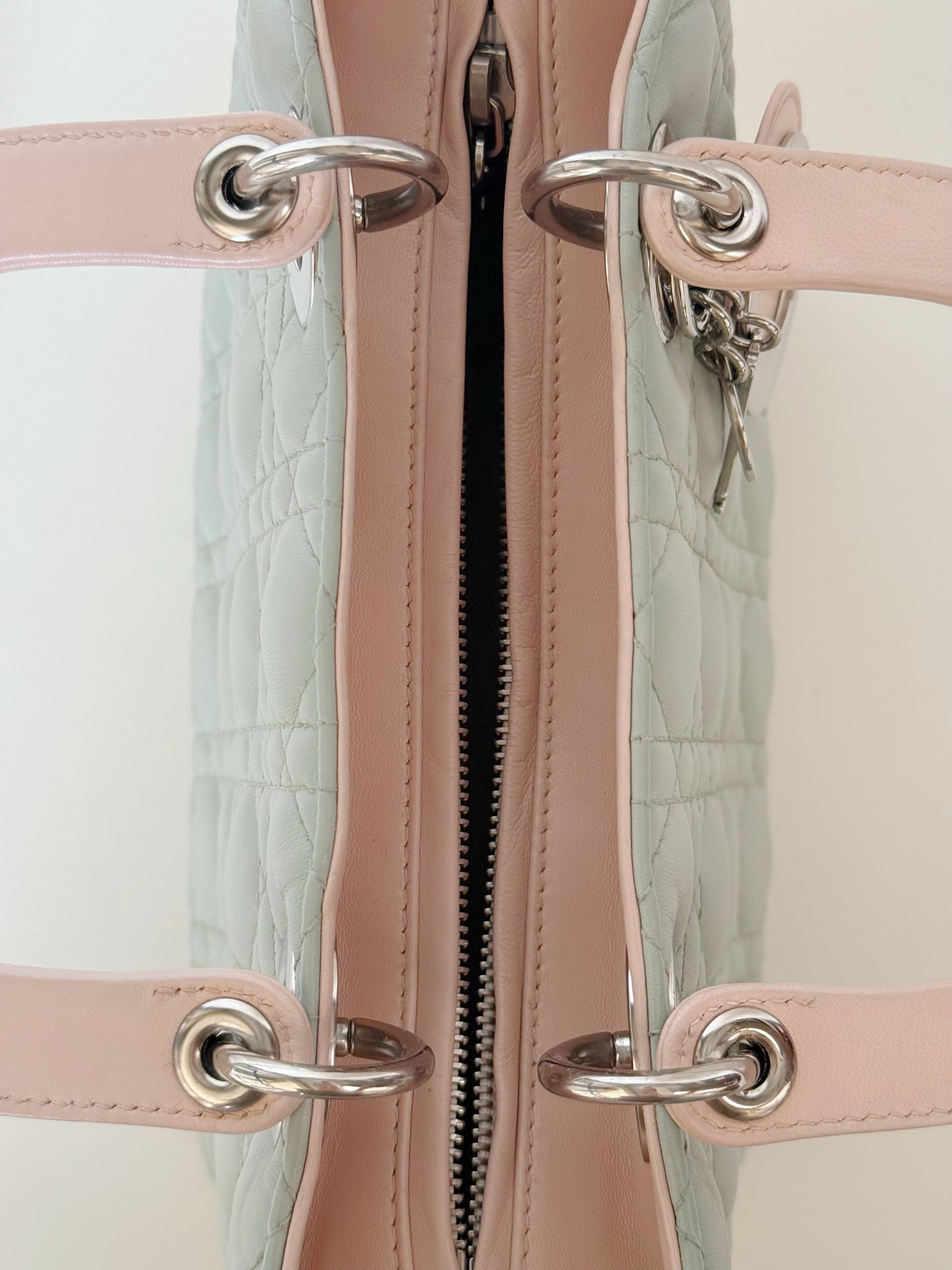 Christian Dior Lambskin Cannage Tri-Color Lady Dior