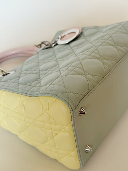 Christian Dior Lambskin Cannage Tri-Color Lady Dior