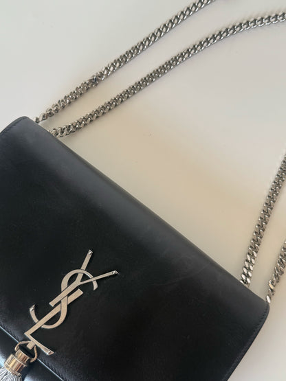 Saint Laurent Smooth Calfskin Classic Monogram Kate Tassel Satchel