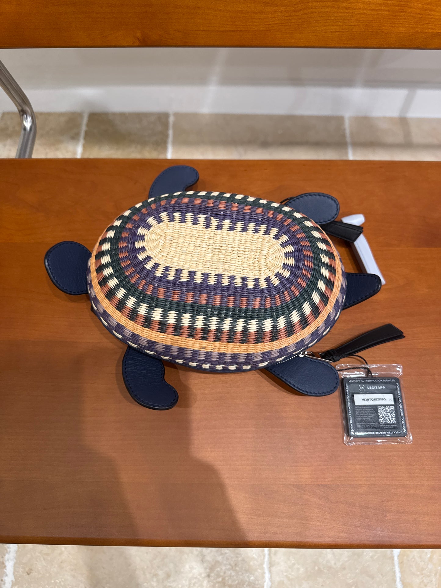 Loewe Raffia Calfskin Paula's Ibiza Turtle Pouch