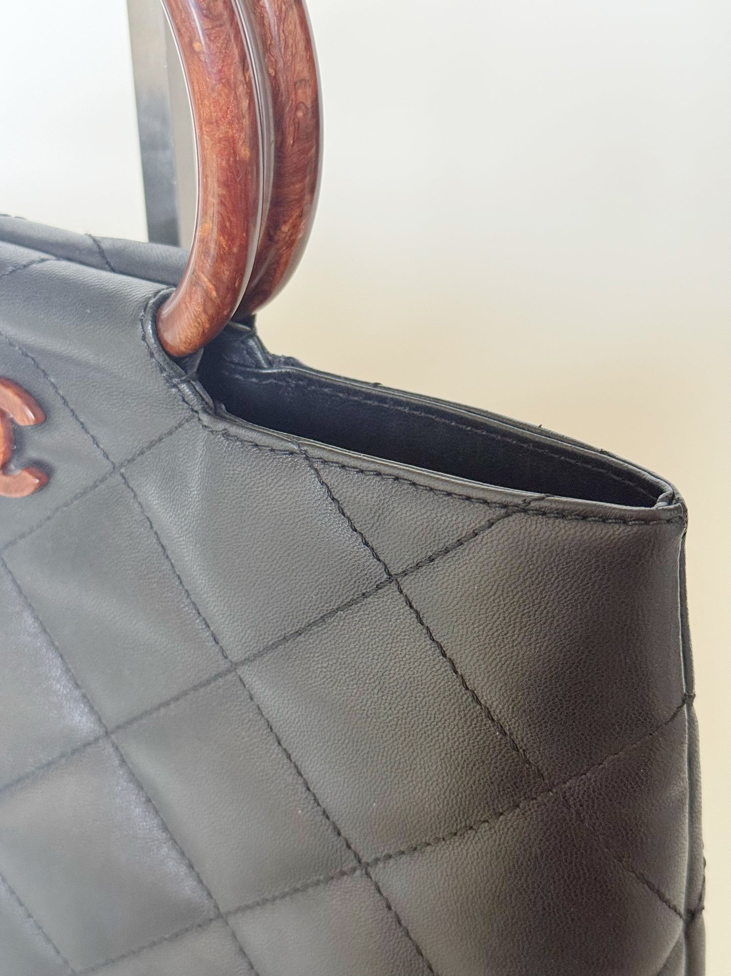 Chanel Vintage Wooden Top Handle Bag
