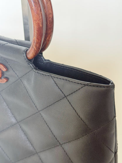 Chanel Vintage Wooden Top Handle Bag
