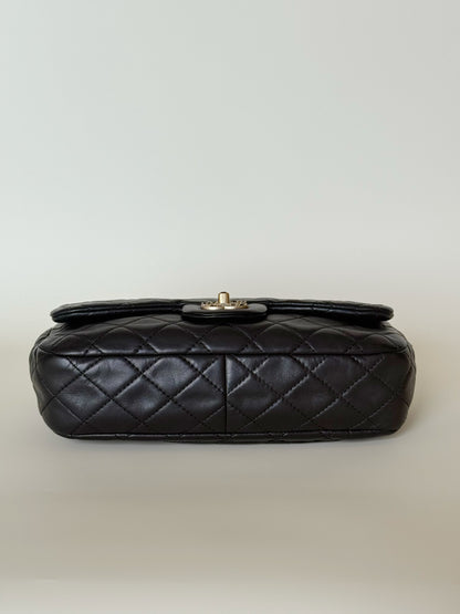 Chanel Lambskin Quilted Medium Precious Jewel Single Flap Black