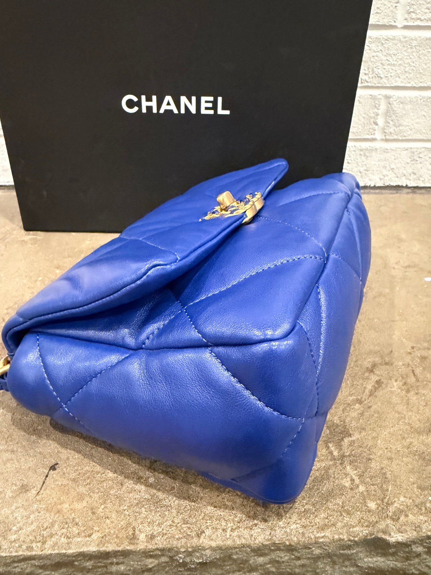 Chanel Goatskin Quilted Chanel 19 Flap Bag