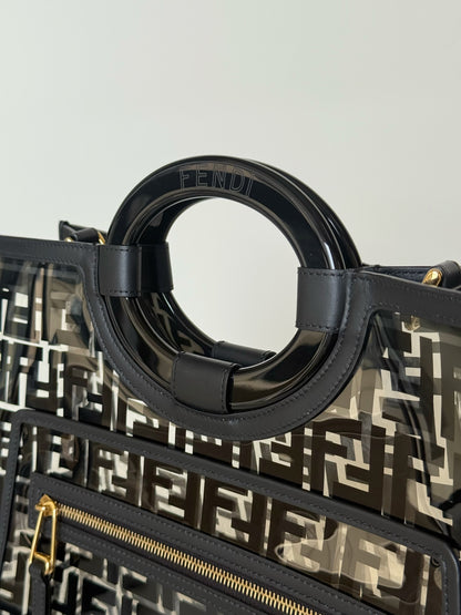 Fendi TPU Vitello Century Plexiglass Runaway Shopper Tote