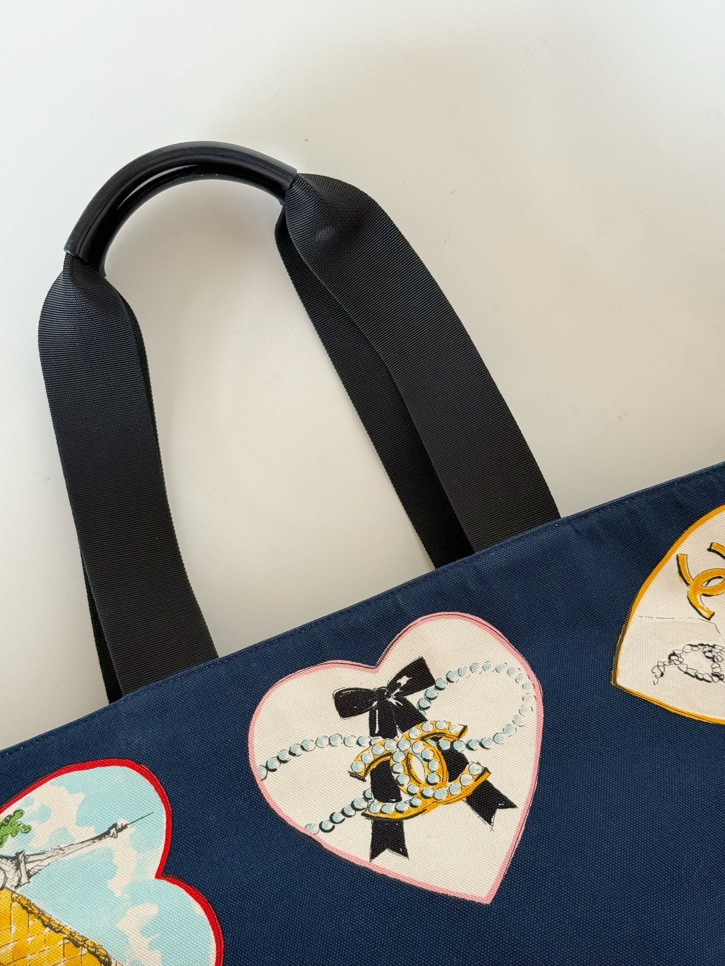 Chanel Canvas Coco Hearts Print Tote