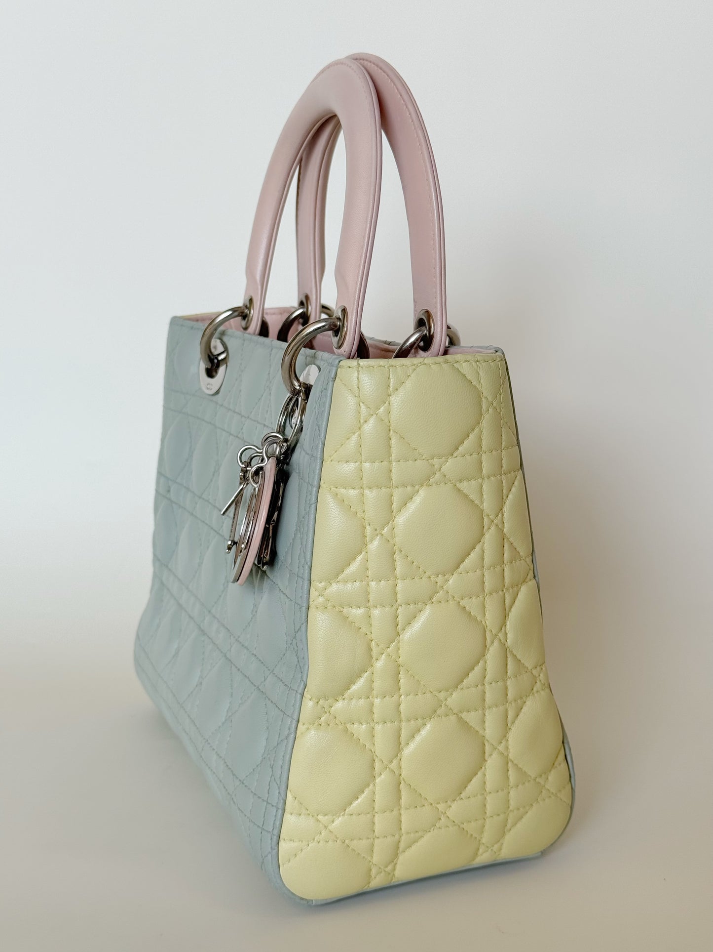 Christian Dior Lambskin Cannage Tri-Color Lady Dior
