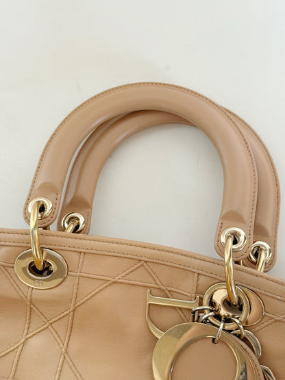 Christian Dior Lambskin Cannage Granville Tote