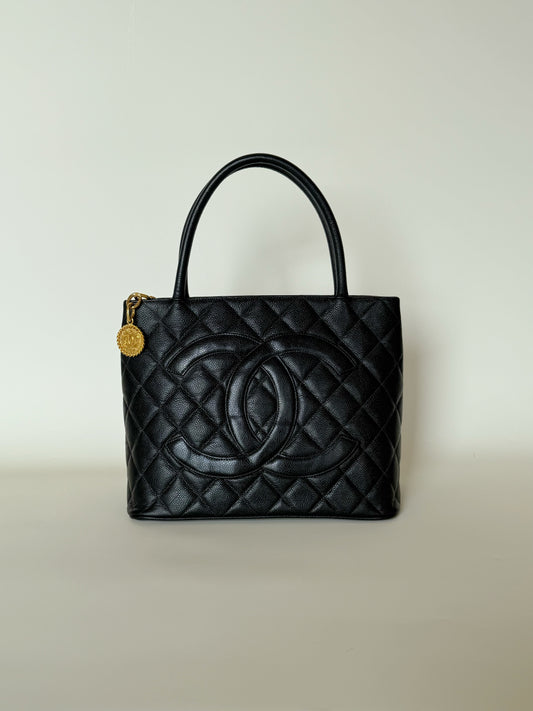 Chanel Medallion Quilted Caviar Tote