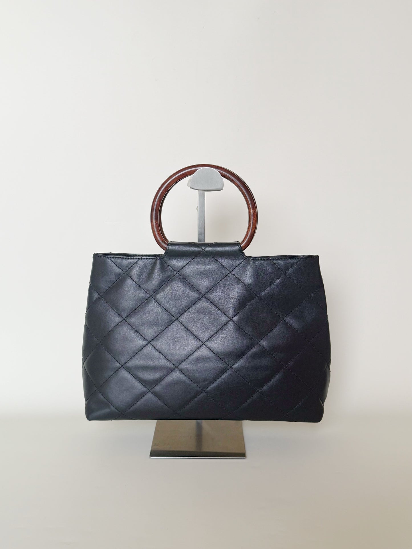 Chanel Vintage Wooden Top Handle Bag