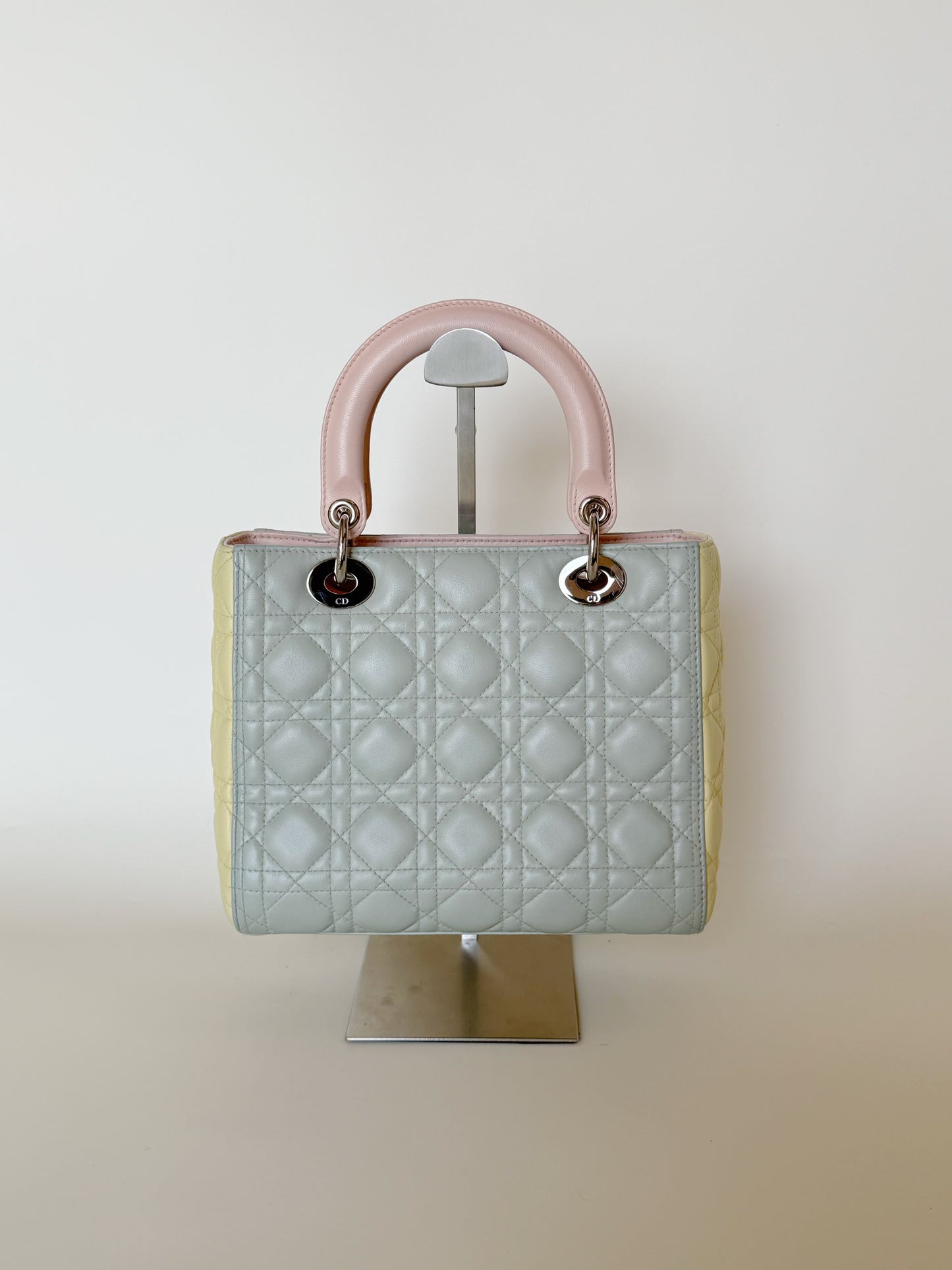 Christian Dior Lambskin Cannage Tri-Color Lady Dior