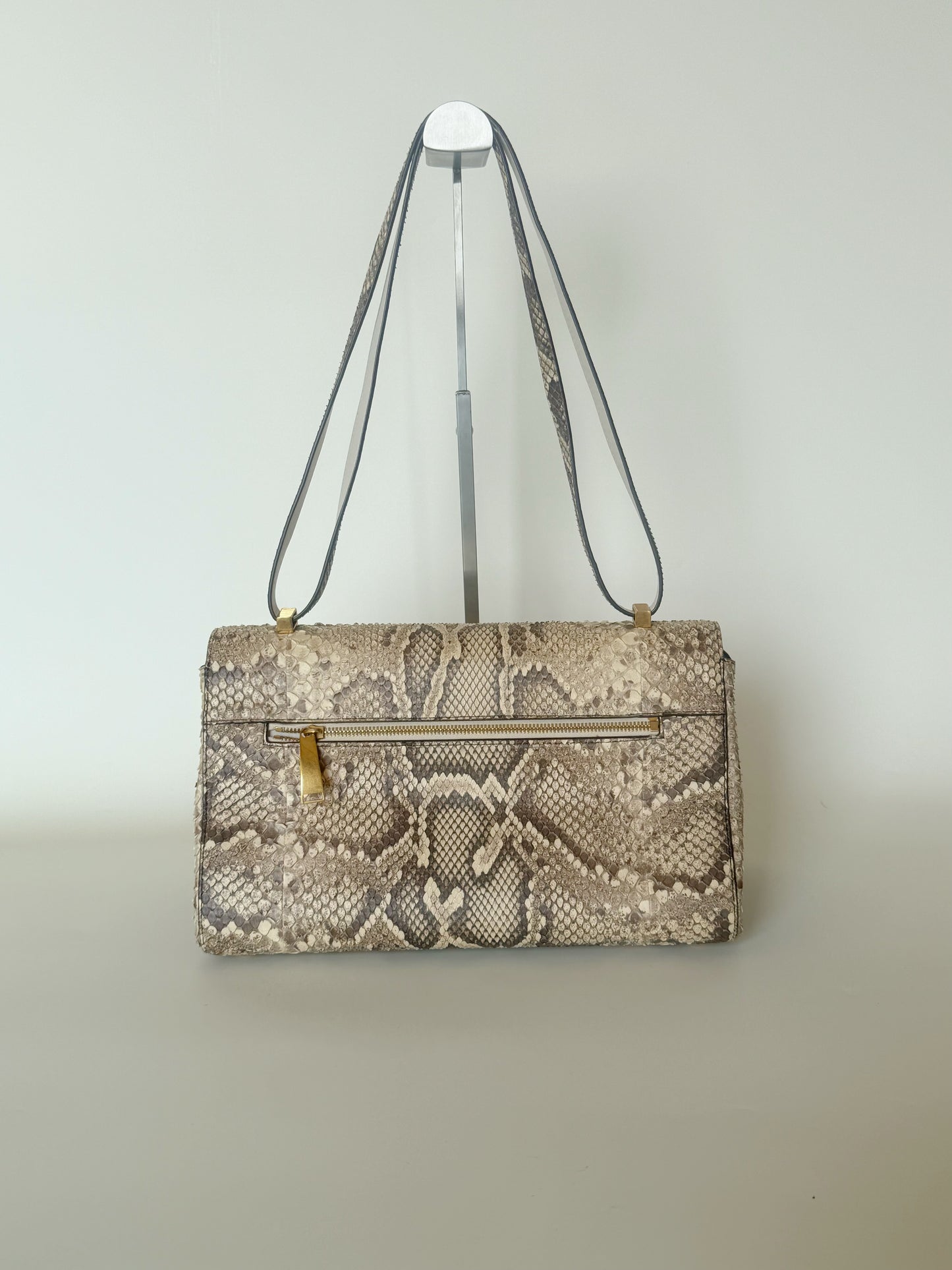 Bottega Veneta Snakeskin BV Angle Shoulder Bag