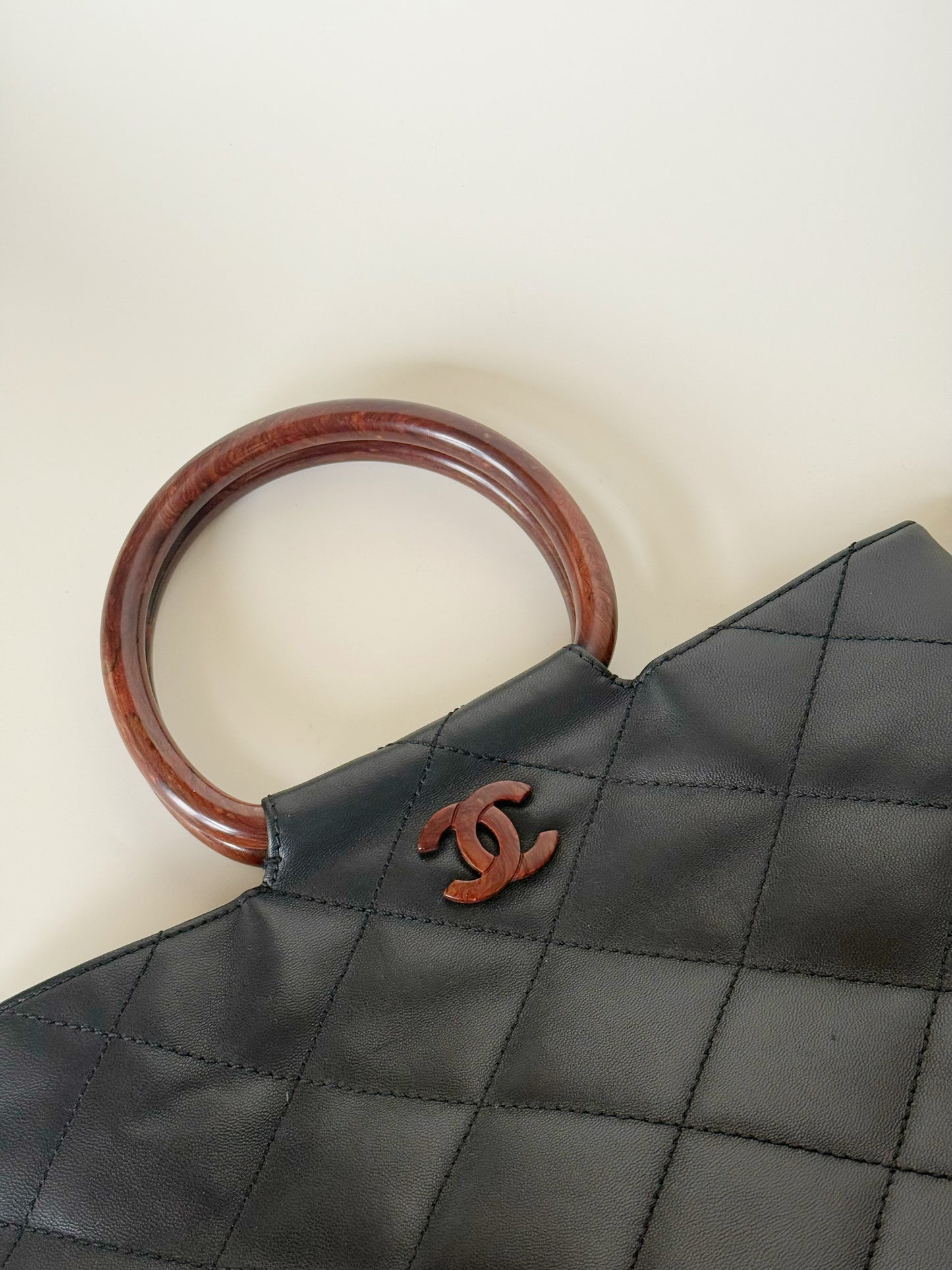 Chanel Vintage Wooden Top Handle Bag