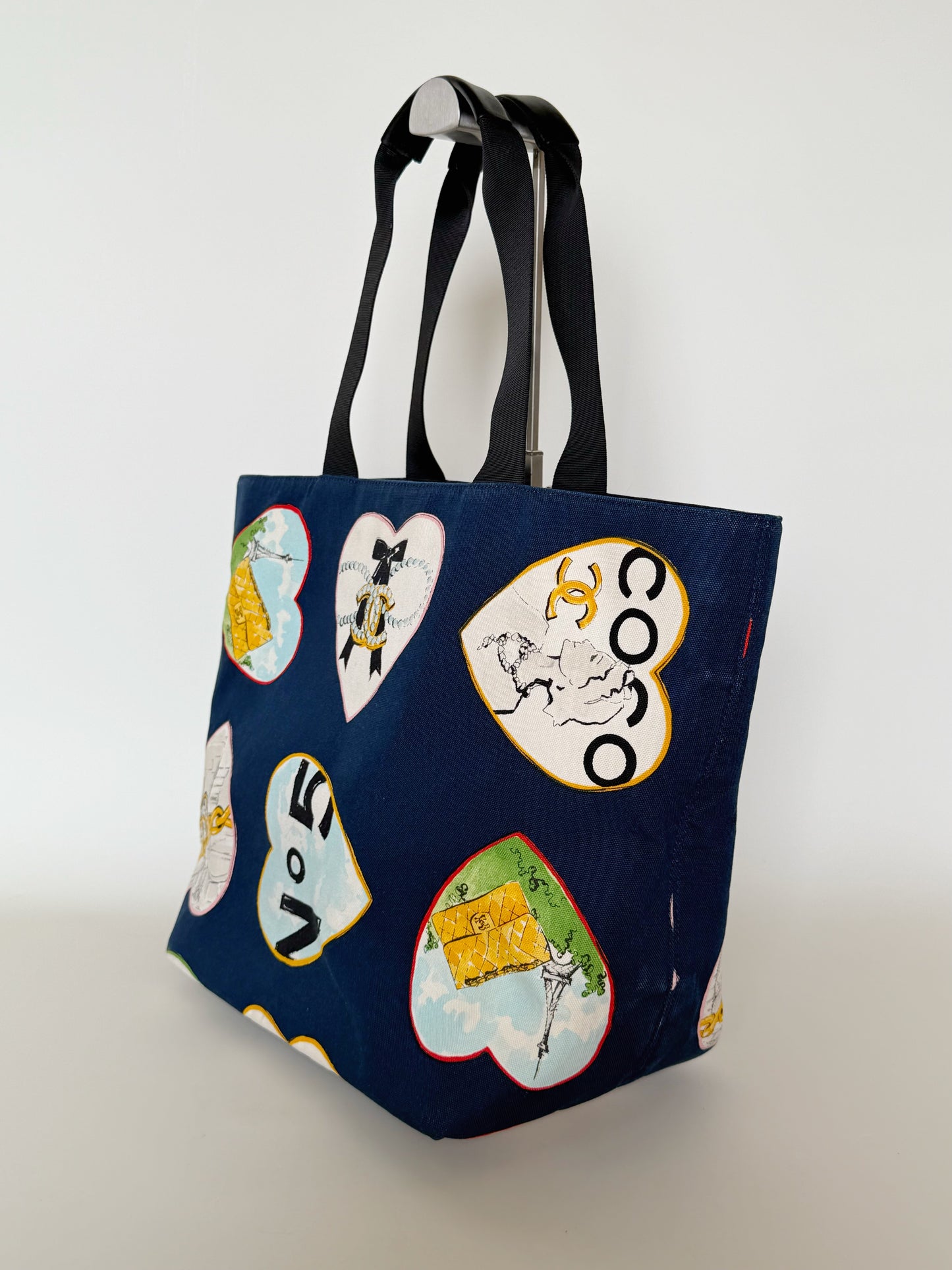 Chanel Canvas Coco Hearts Print Tote