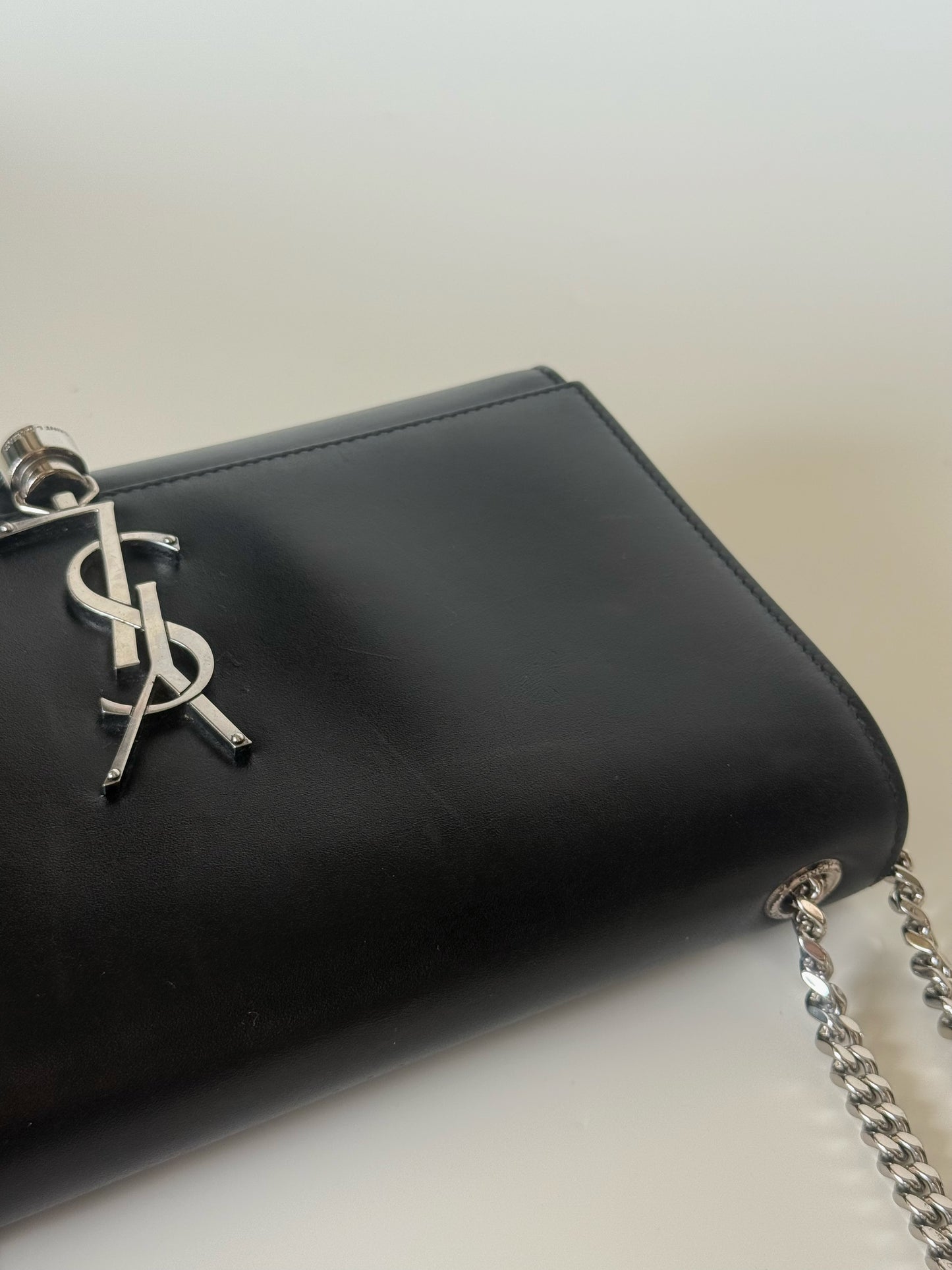 Saint Laurent Smooth Calfskin Classic Monogram Kate Tassel Satchel