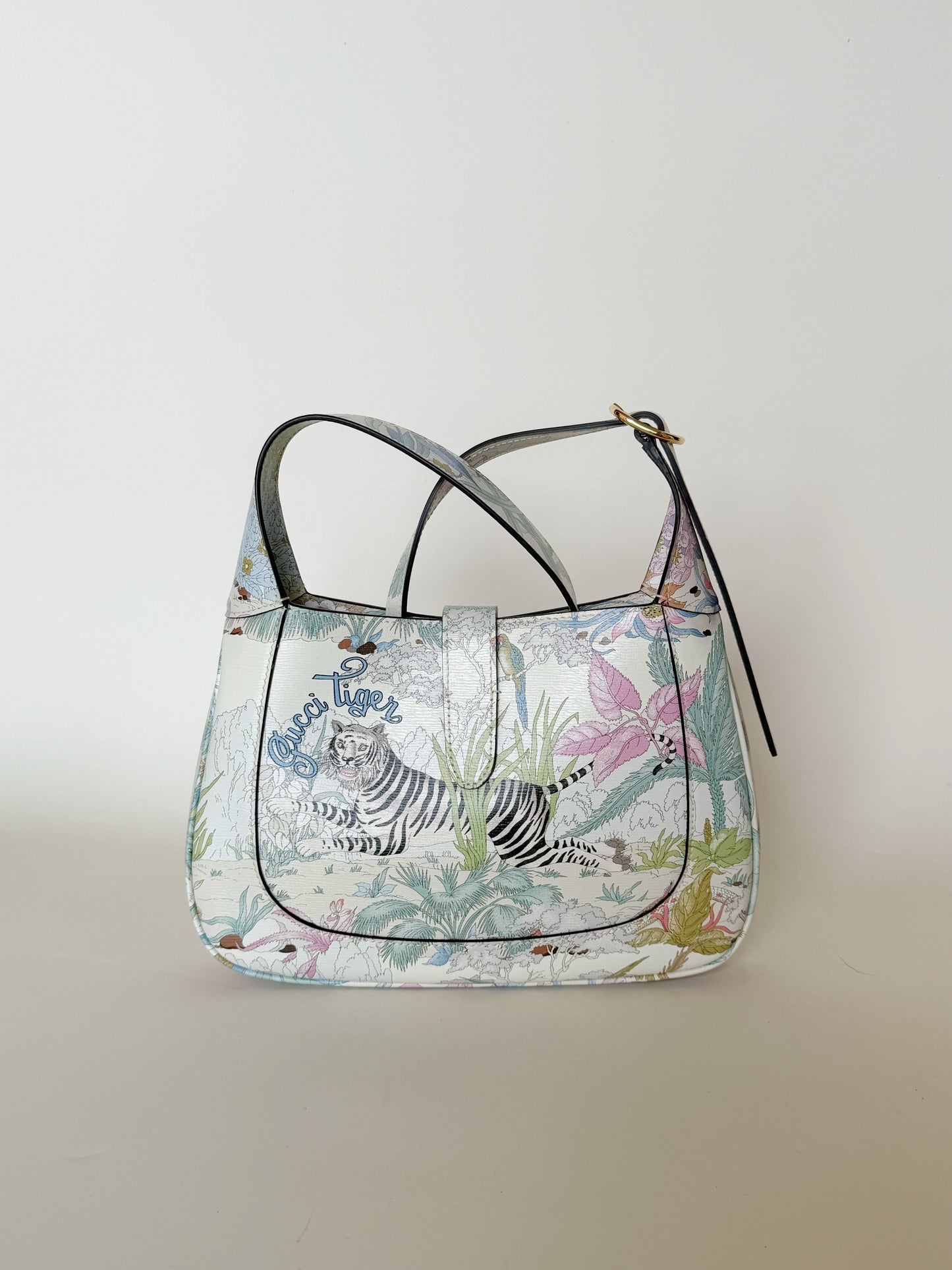 Gucci New Shanghai Calfskin Tiger Savanah Jackie 1961 Hobo