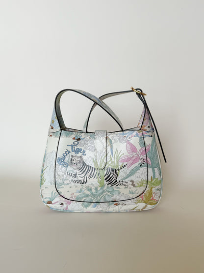 Gucci New Shanghai Calfskin Tiger Savanah Jackie 1961 Hobo