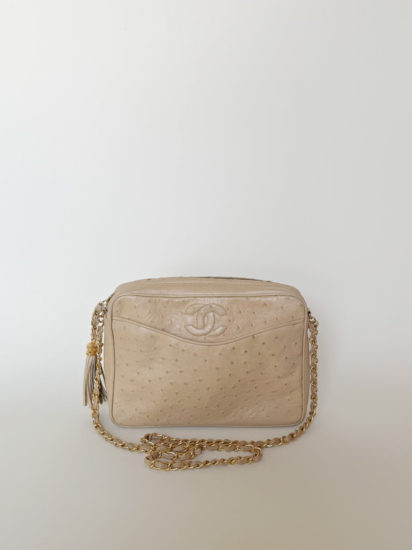 Chanel Vintage Ostrich Camera Bag