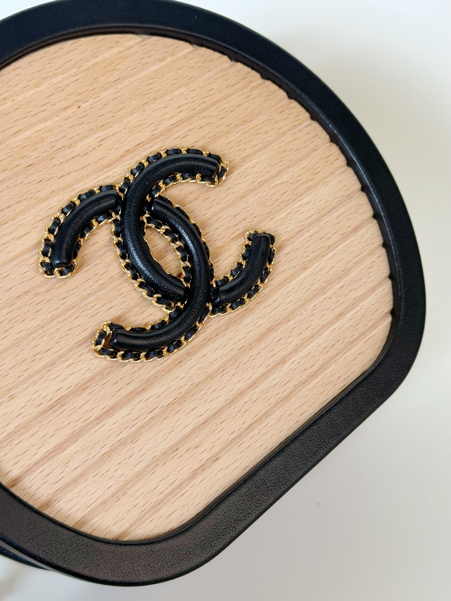 Chanel Lambskin Beechwood Round CC Vanity Case
