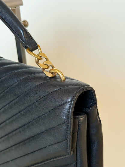 Saint Laurent Grain De Matelasse chevron monogram Stachel (Bundle with Louis Vuitton Clutch)