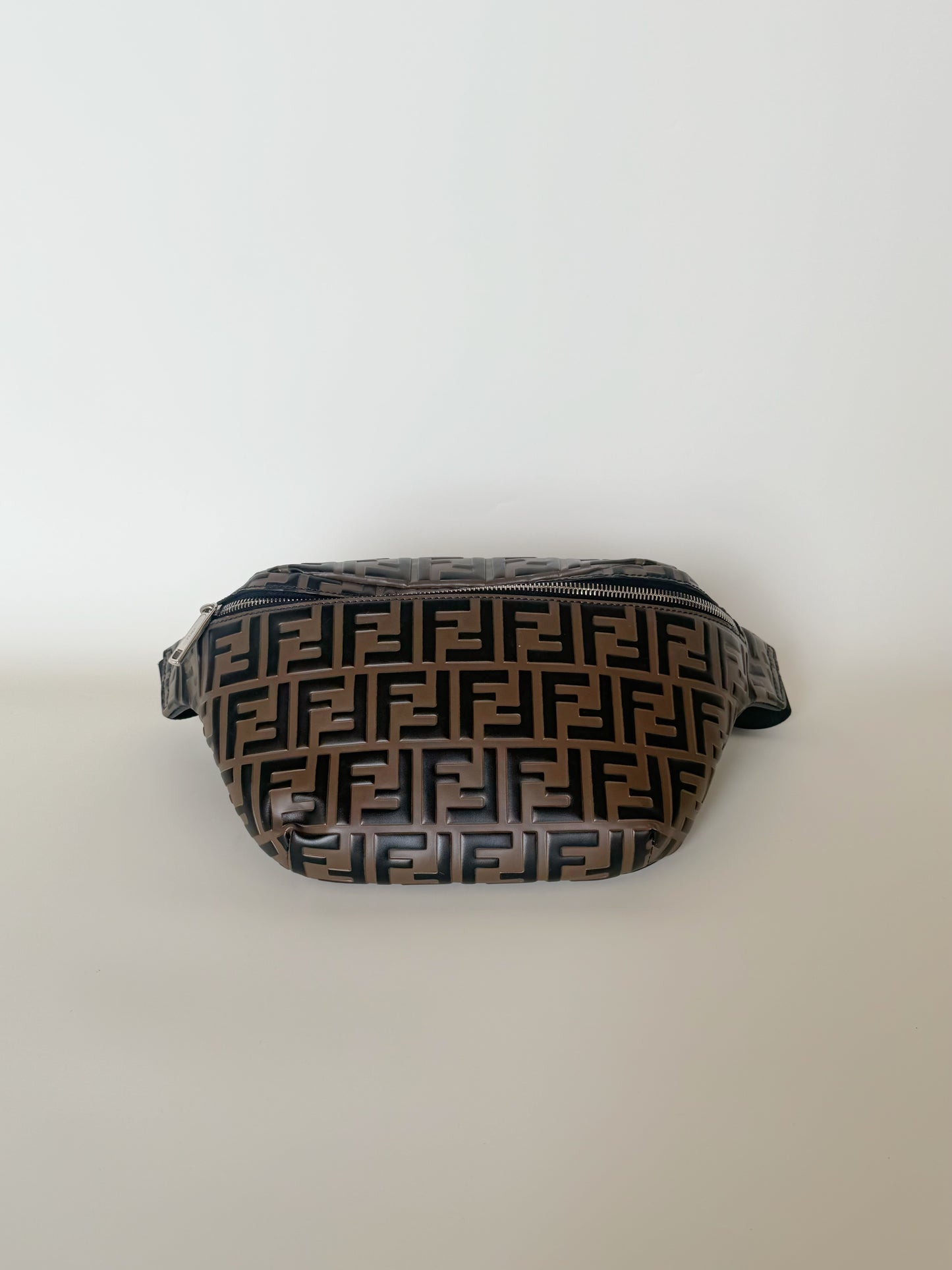 Fendi Vitello Century Bi-color FF 1947 Embossed Belt Bag