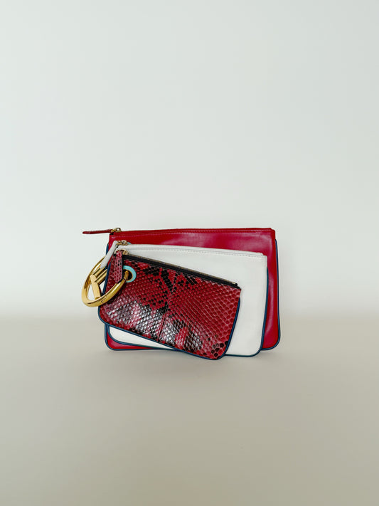Fendi Leather Triplette Pouch