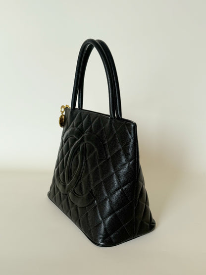 Chanel Medallion Quilted Caviar Tote