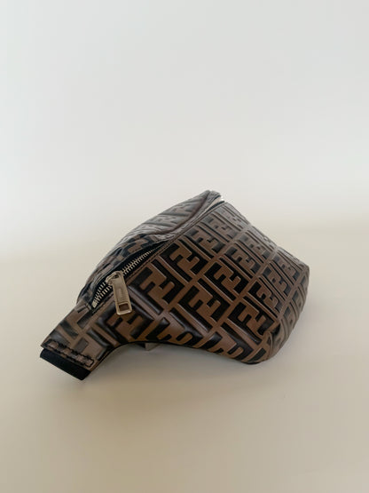 Fendi Vitello Century Bi-color FF 1947 Embossed Belt Bag