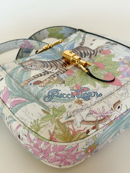 Gucci New Shanghai Calfskin Tiger Savanah Jackie 1961 Hobo