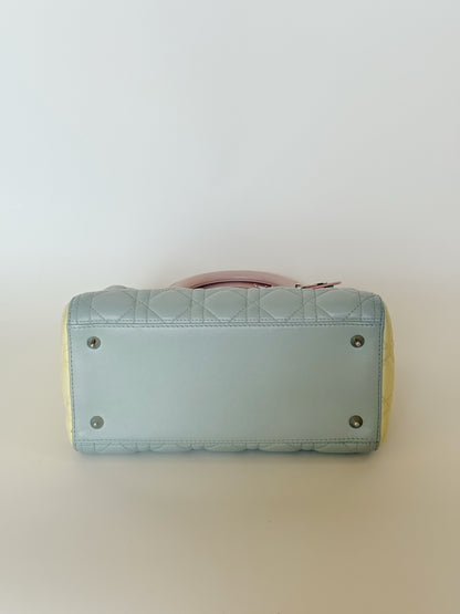 Christian Dior Lambskin Cannage Tri-Color Lady Dior