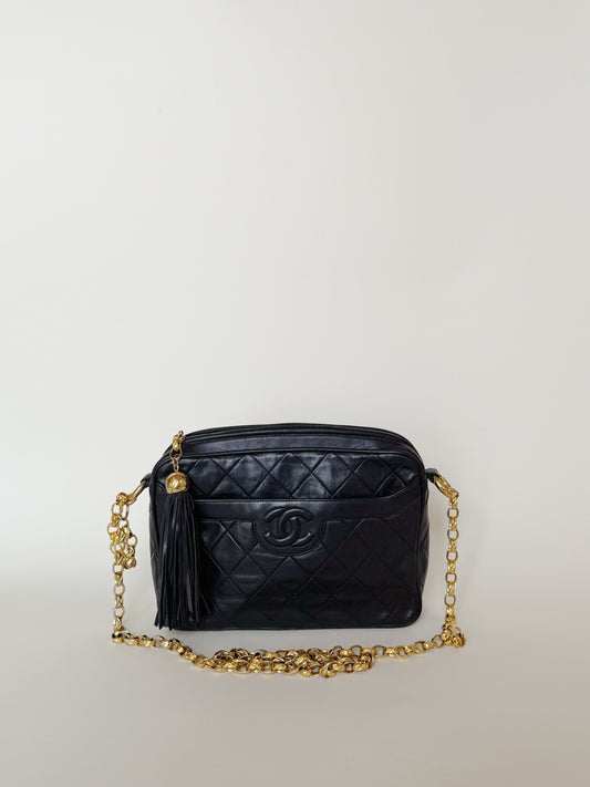 Chanel Leather Camera Tassel Bag