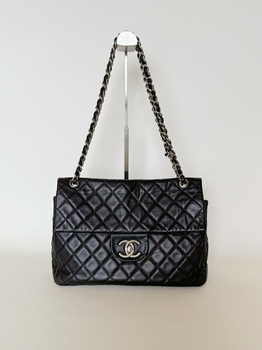 Chanel Vintage Washed Caviar Quilted Single Flap Maxi