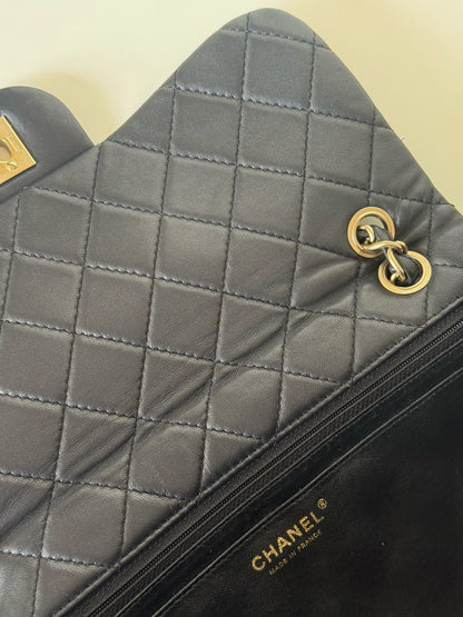Chanel Lambskin Quilted Medium Precious Jewel Single Flap Black