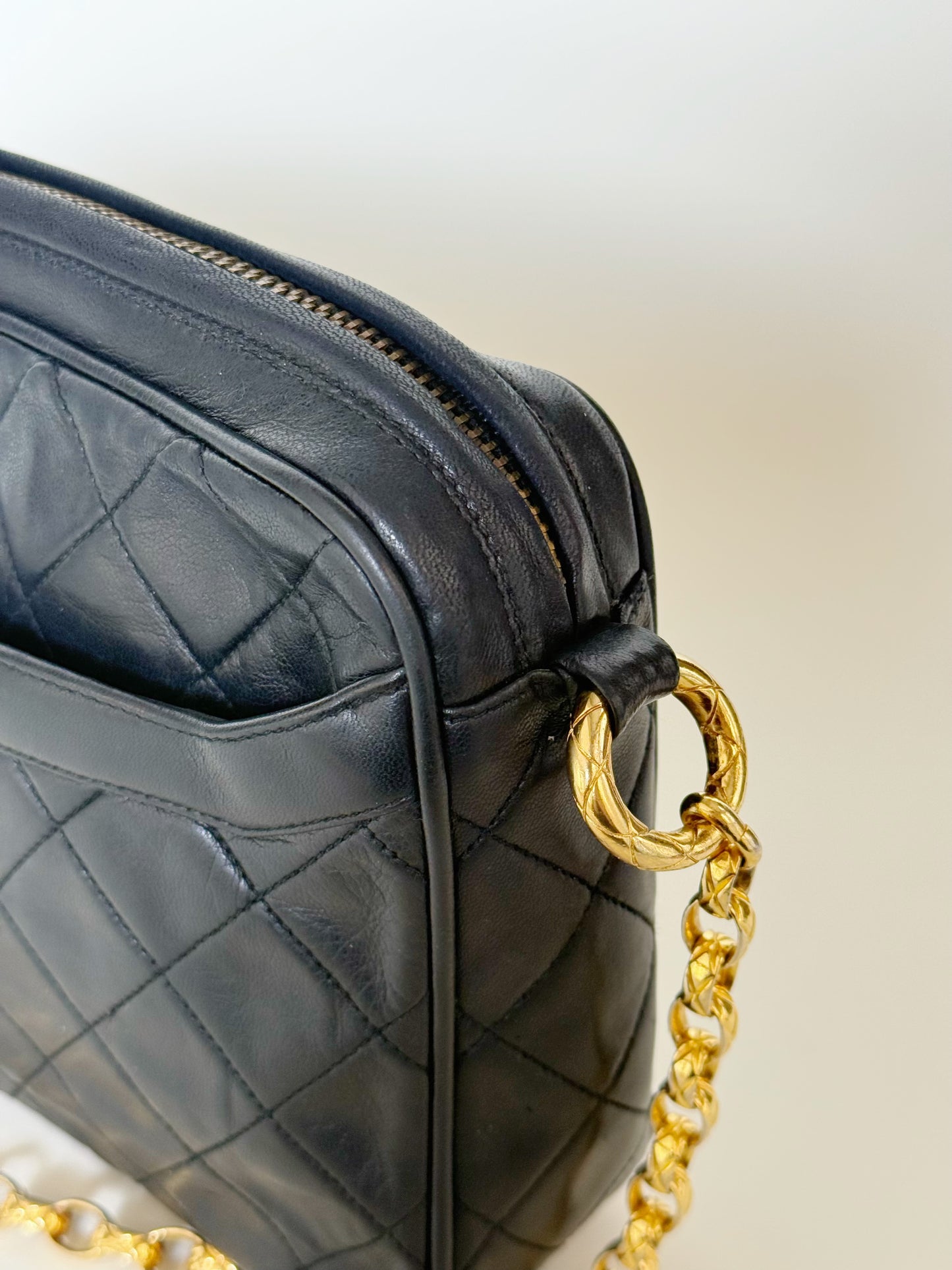 Chanel Leather Camera Tassel Bag