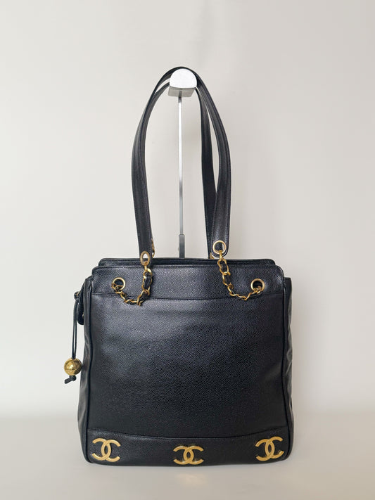 Chanel Caviar Triple CC Shoulder Bag