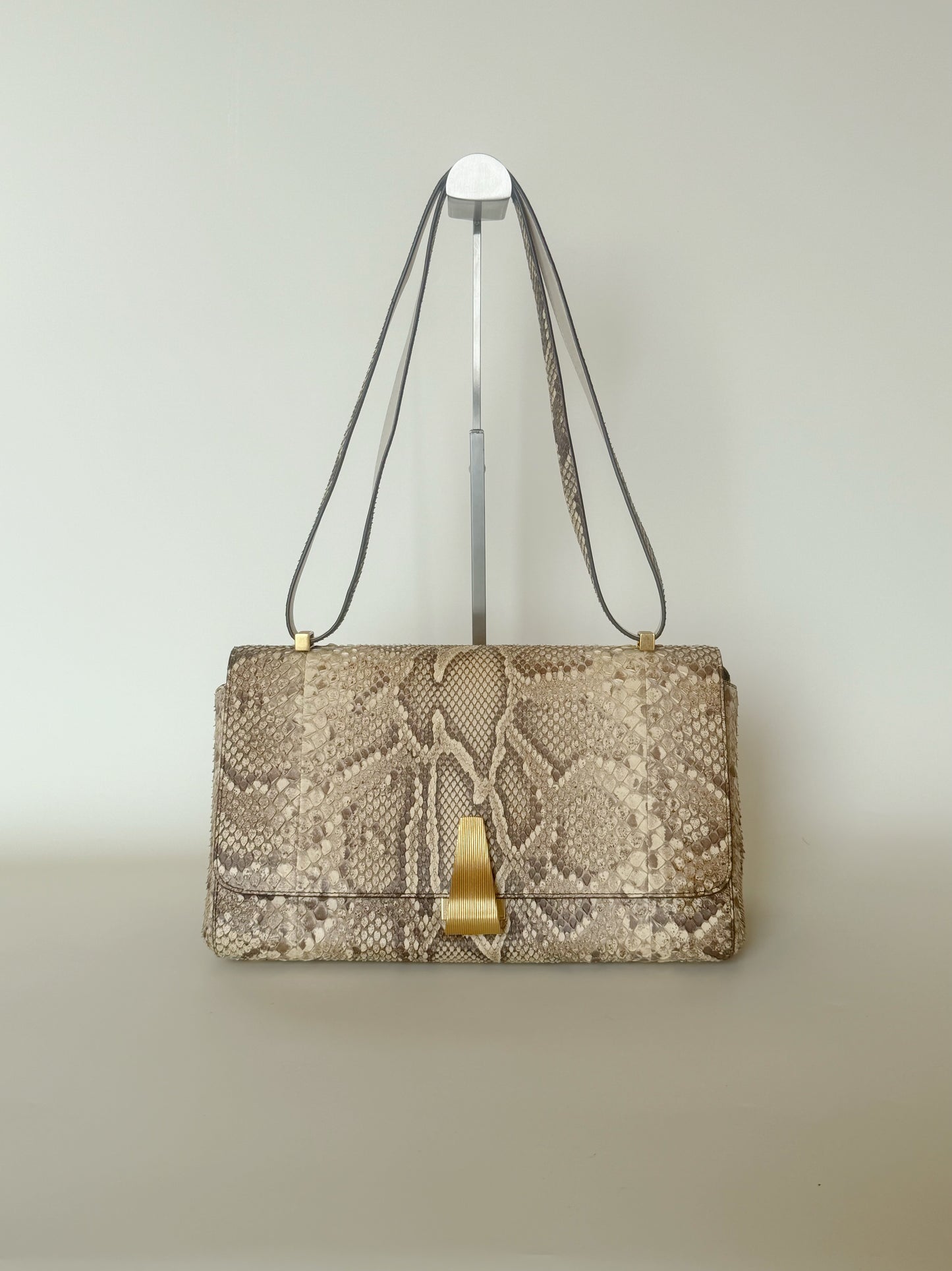 Bottega Veneta Snakeskin BV Angle Shoulder Bag