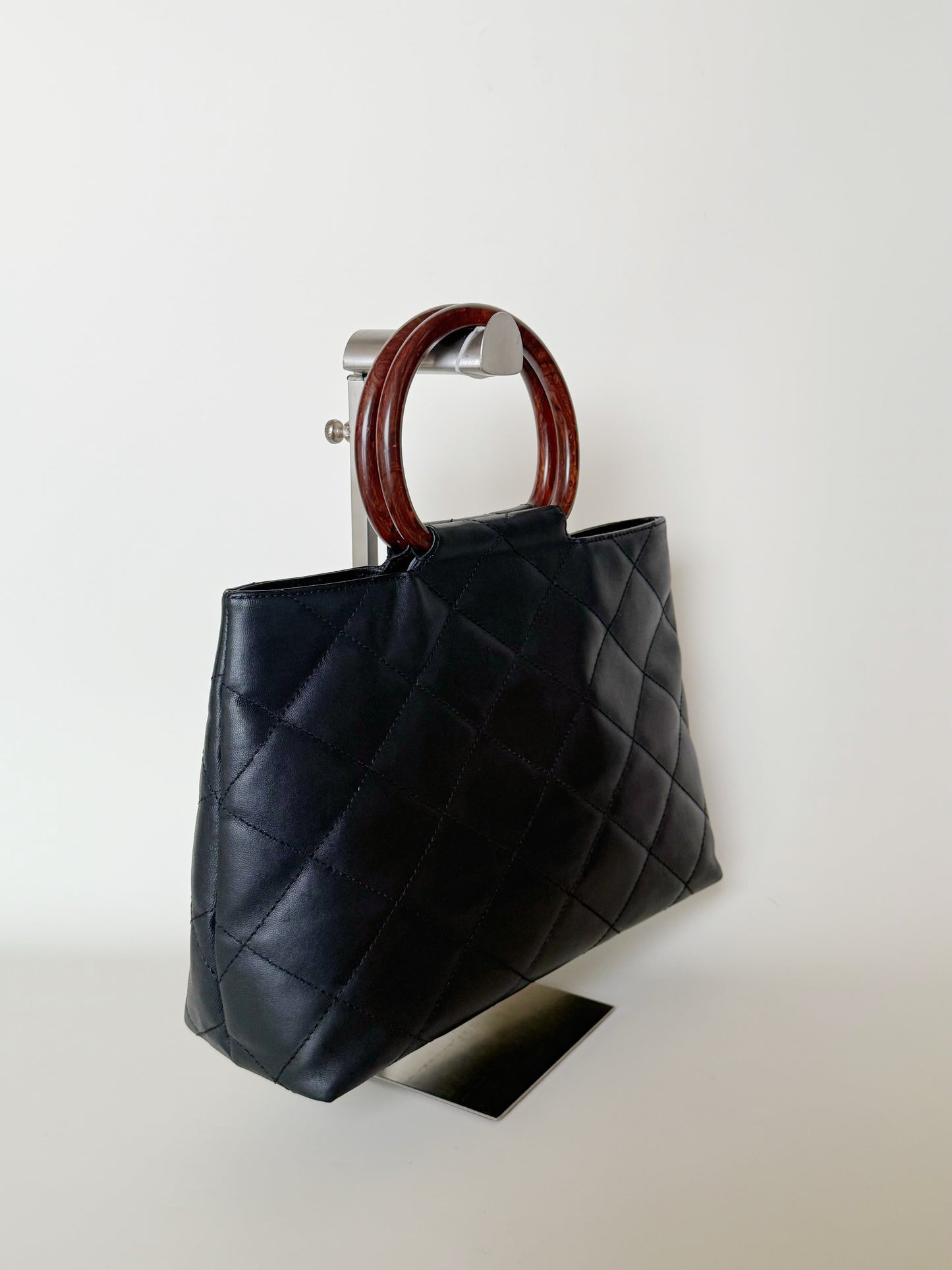 Chanel Vintage Wooden Top Handle Bag