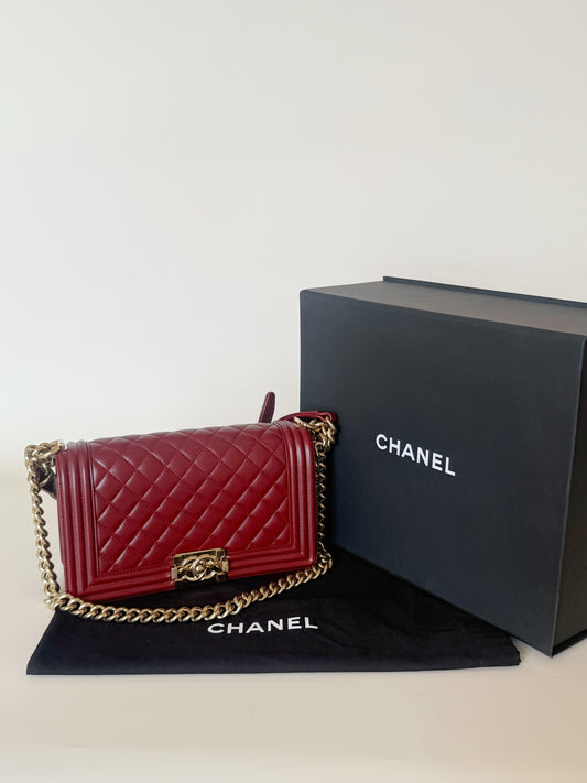 Chanel Lambskin Quilted Medium Boy Flap