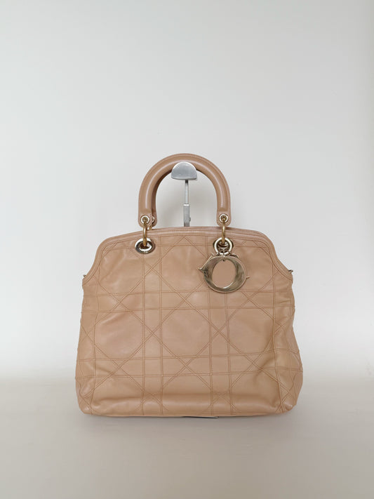 Christian Dior Lambskin Cannage Granville Tote