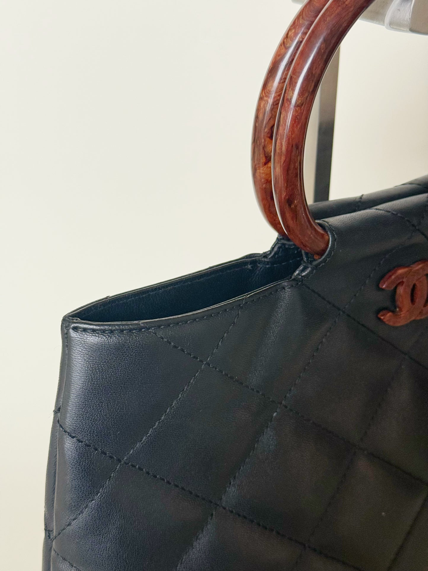 Chanel Vintage Wooden Top Handle Bag