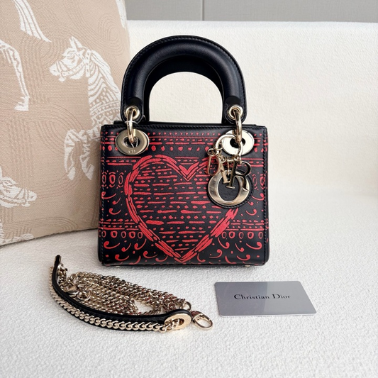 Christian Dior Printed Leather Lady Dior Bag