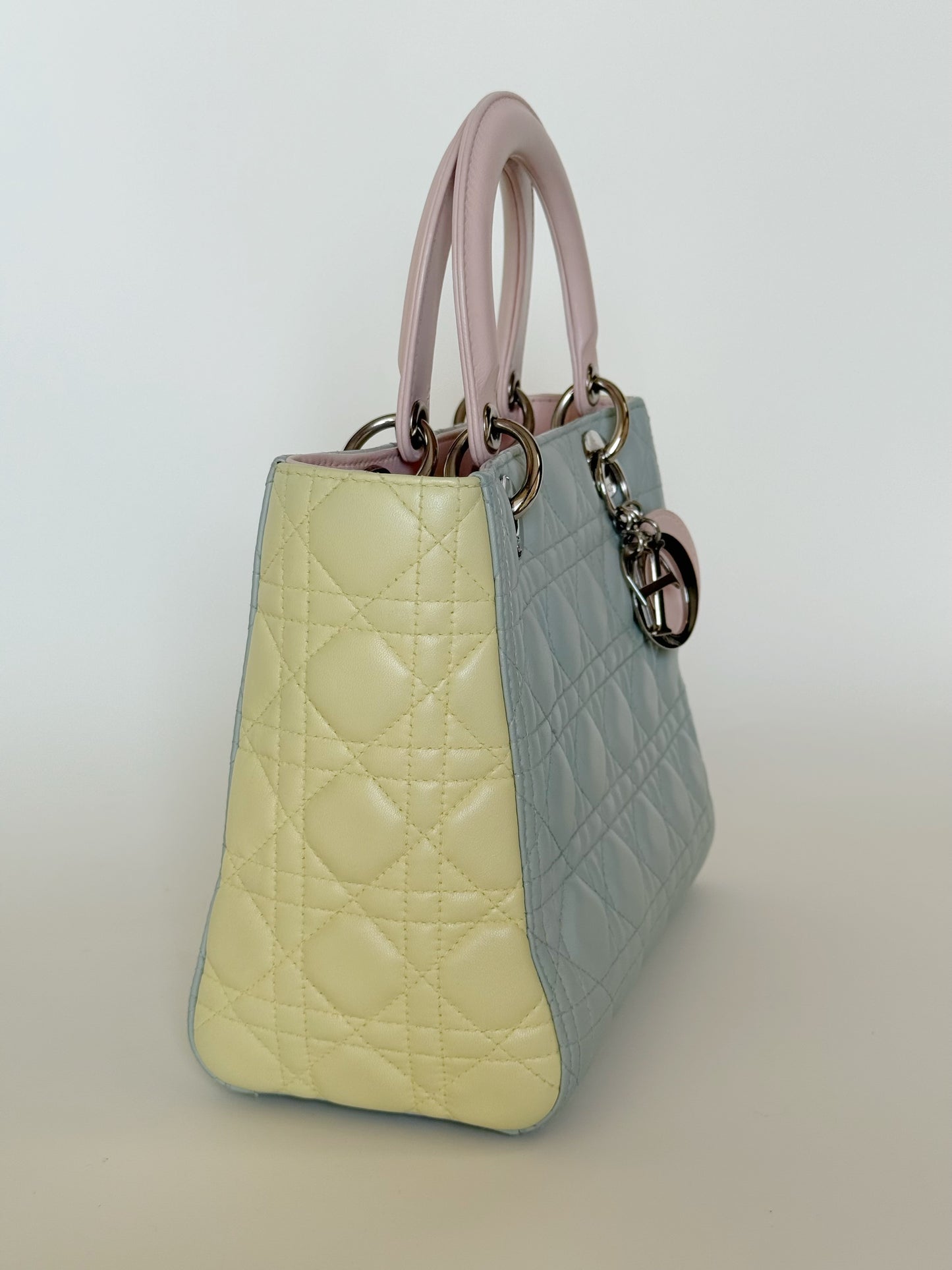 Christian Dior Lambskin Cannage Tri-Color Lady Dior