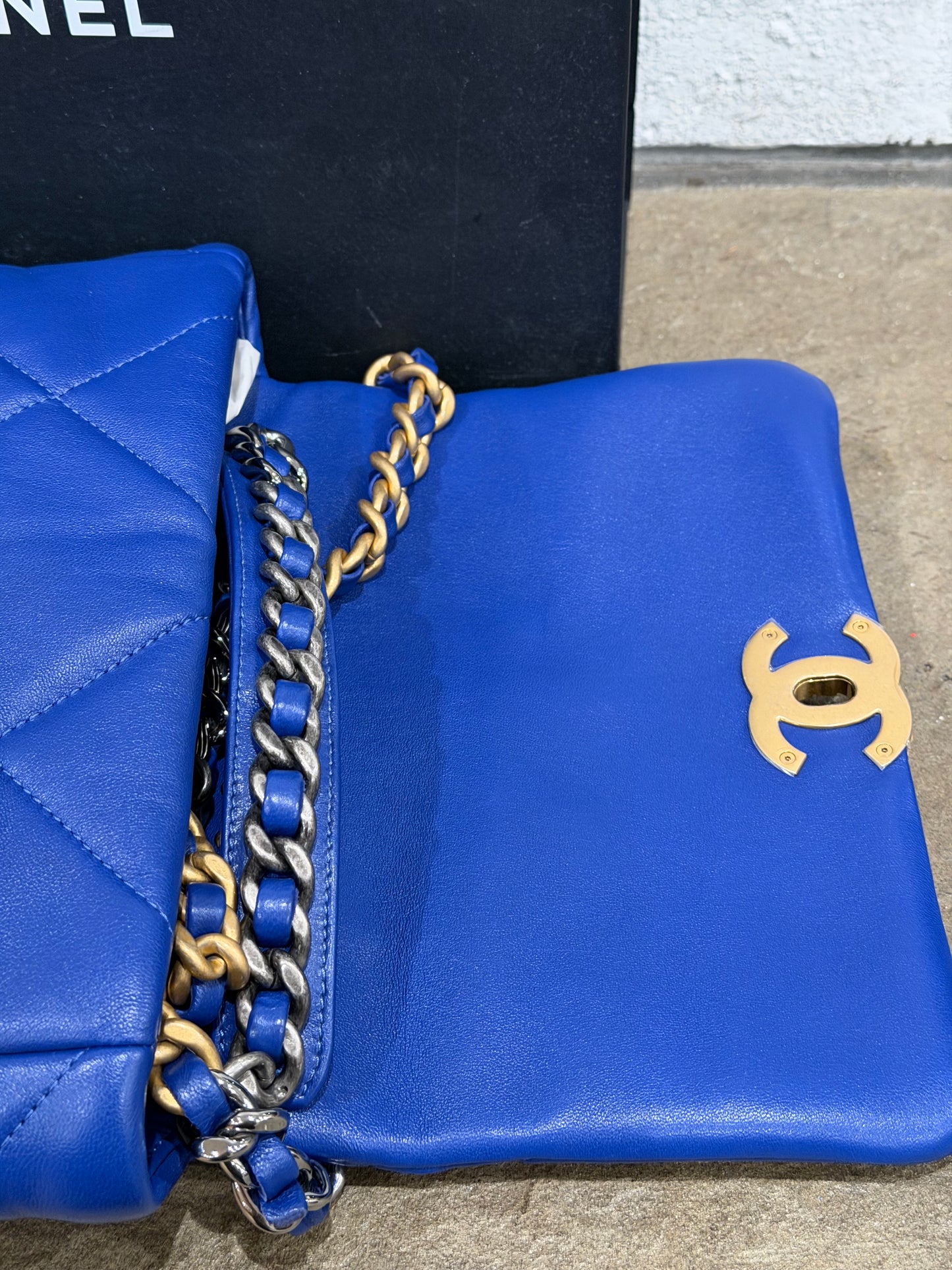 Chanel Goatskin Quilted Chanel 19 Flap Bag